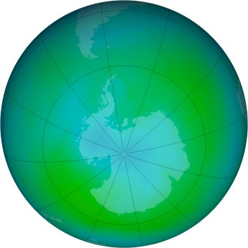 Antarctic ozone map for 1992-03